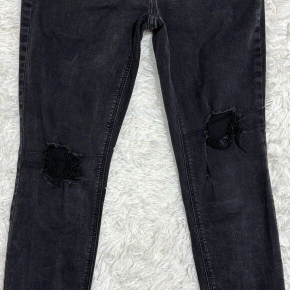 Old Navy Rockstar Mid-Rise Super Skinny Jeans Sz 6 Womens 25” Inseam Faded Black - Picture 7 of 11